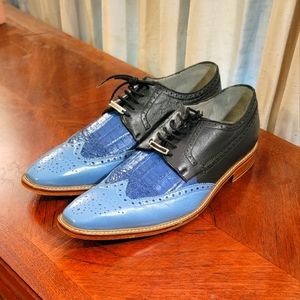 Belvdere Mens Size 13 Light Blue, Ocean Blue, Crocodile